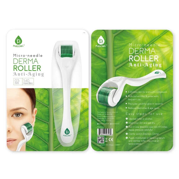 Micro Needle Derma Roller for Face Anti-Aging 0.5mm with 540 Titanium Needles