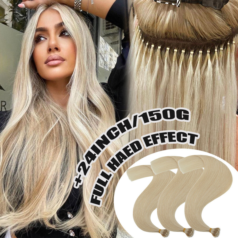 Beads Hair Extensions Nano Bean Remy Micro Loop Link I Tip - Multiple Colors & Lengths