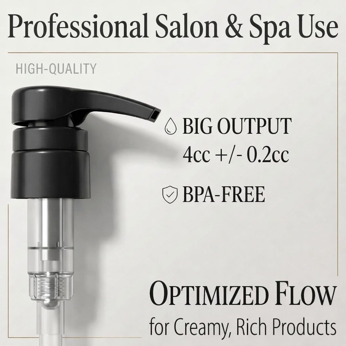 Salon-Quality Pump Dispensers for Shampoo & Conditioner - Black, 2 Pack
