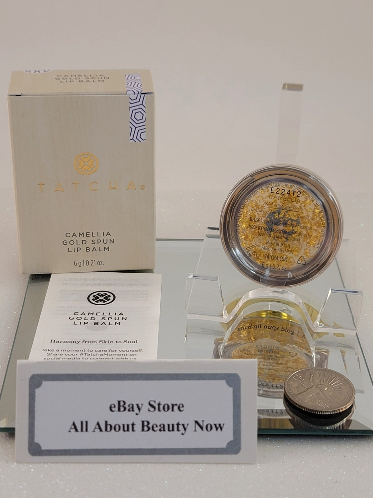 Lip Balm with 23K Gold Flakes & Japanese Camellia Oil - Hydrating & Nourishing 0.21 oz