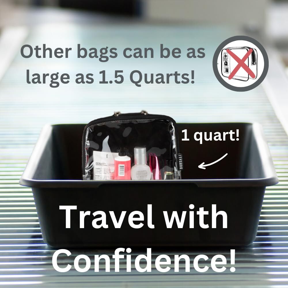 Travel Toiletry Bag 1 Quart Clear TSA Approved Carry-On Organizer