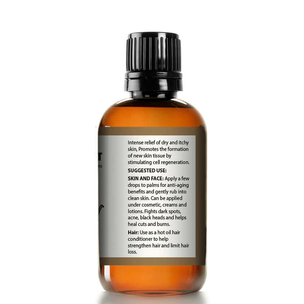 Organic Moringa Oil for Hair and Skin - 4oz Cold Pressed Natural Face Body Moisturizer