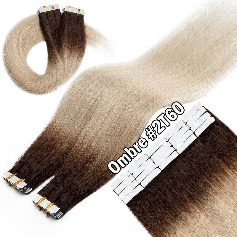 Invisible Tape-In Human Hair Extensions Full Head 24 Inches - Thick Remy Hair