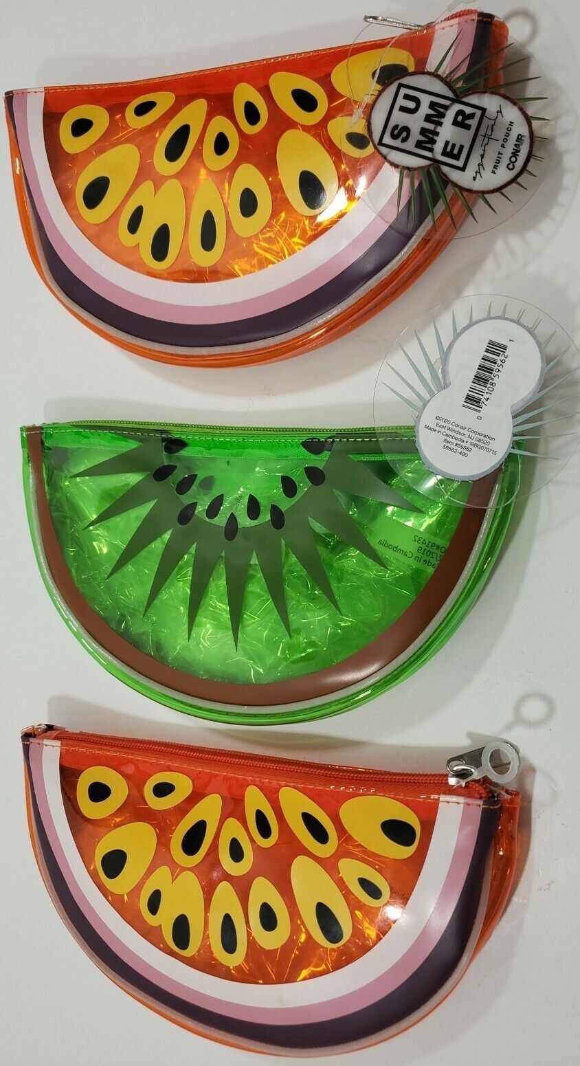 Conair Summer Fruit Pouch Watermelon Makeup Bag - Orange & Green