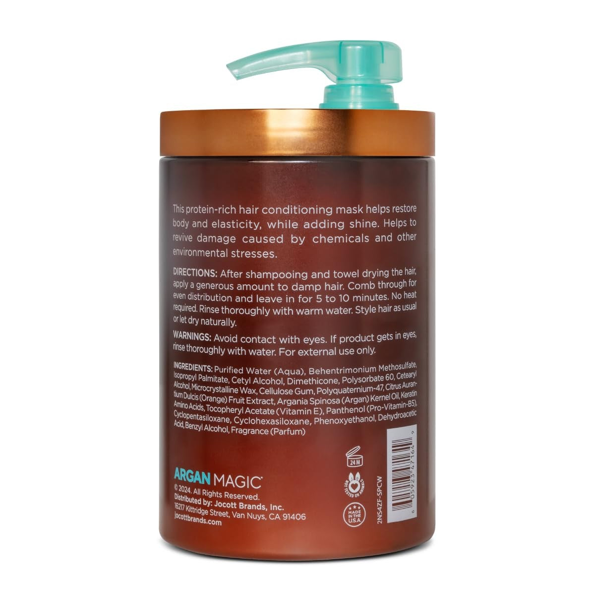 Restorative Hair Mask with Argan Oil - Protein Rich Treatment for Damaged Hair 24 FL OZ