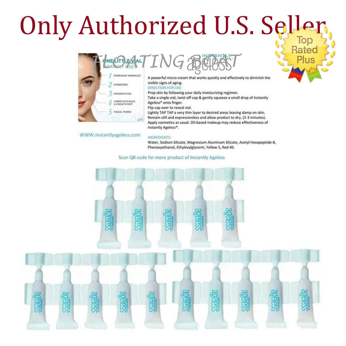 Instantly Ageless Face Lift Vials - Instant Wrinkle & Pore Reduction