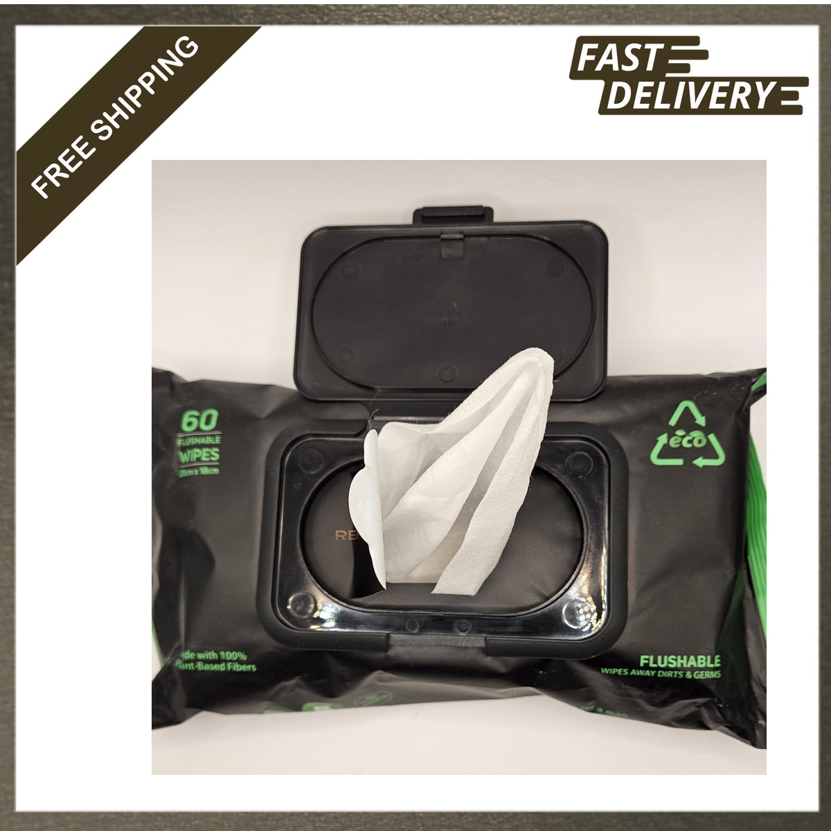 Adult Flushable Wipes Extra Large Unscented Aloe 60 Count - Gentle Personal Hygiene