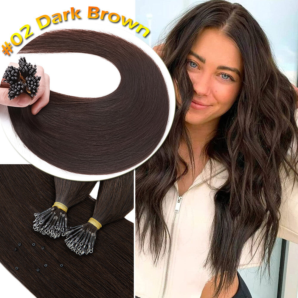 Thick Remy Human Hair Extensions Nano Ring Beaded Weft 12-24 Inch Blonde