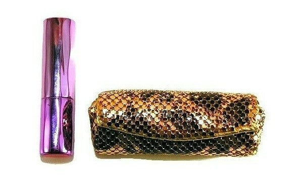 Metal Mesh Lipstick Case with Mirror - Fits 8.5cm Round Lipsticks, Unbranded