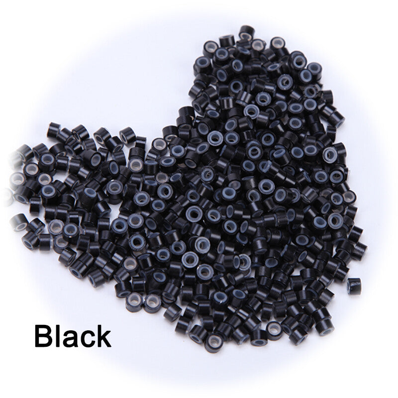 Micro Beads for Hair Extensions - Silicone Lined, 6mm, Reusable, 200/400 pcs