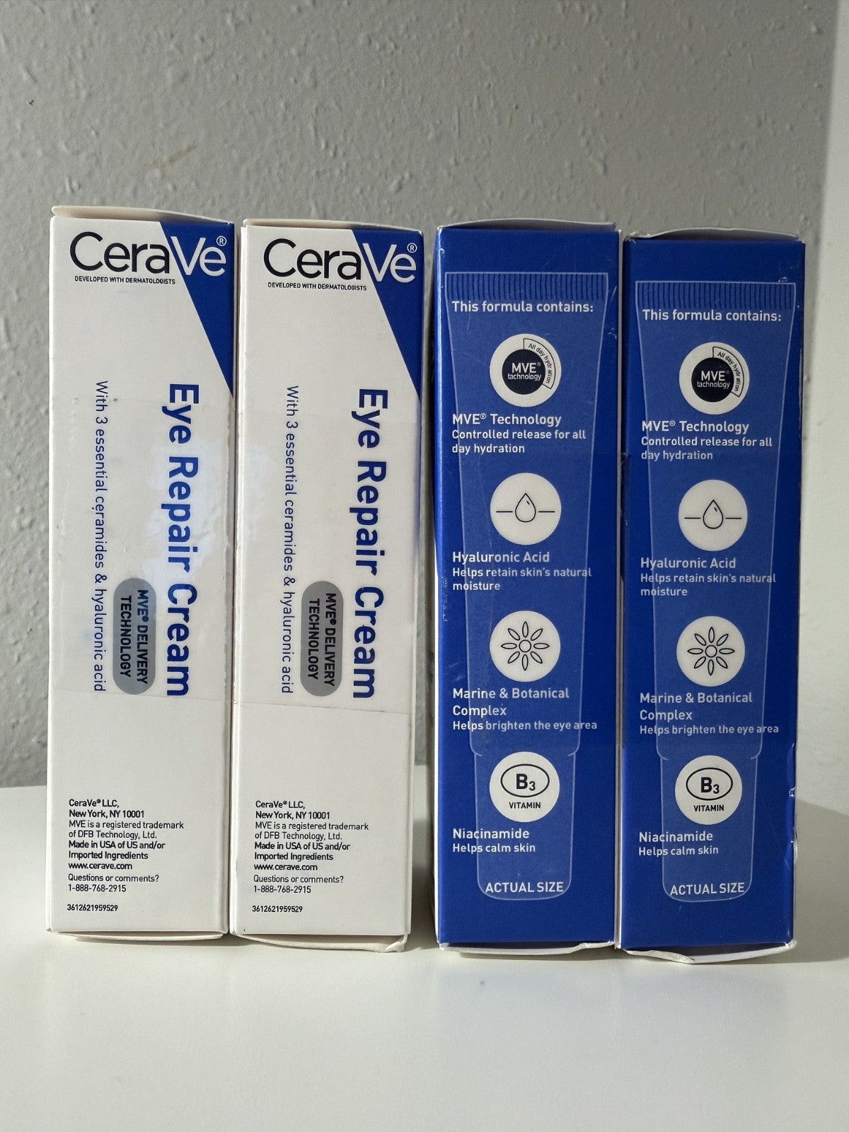 CeraVe Eye Repair Cream for Dark Circles Puffiness 4 Pack 0.5 fl oz