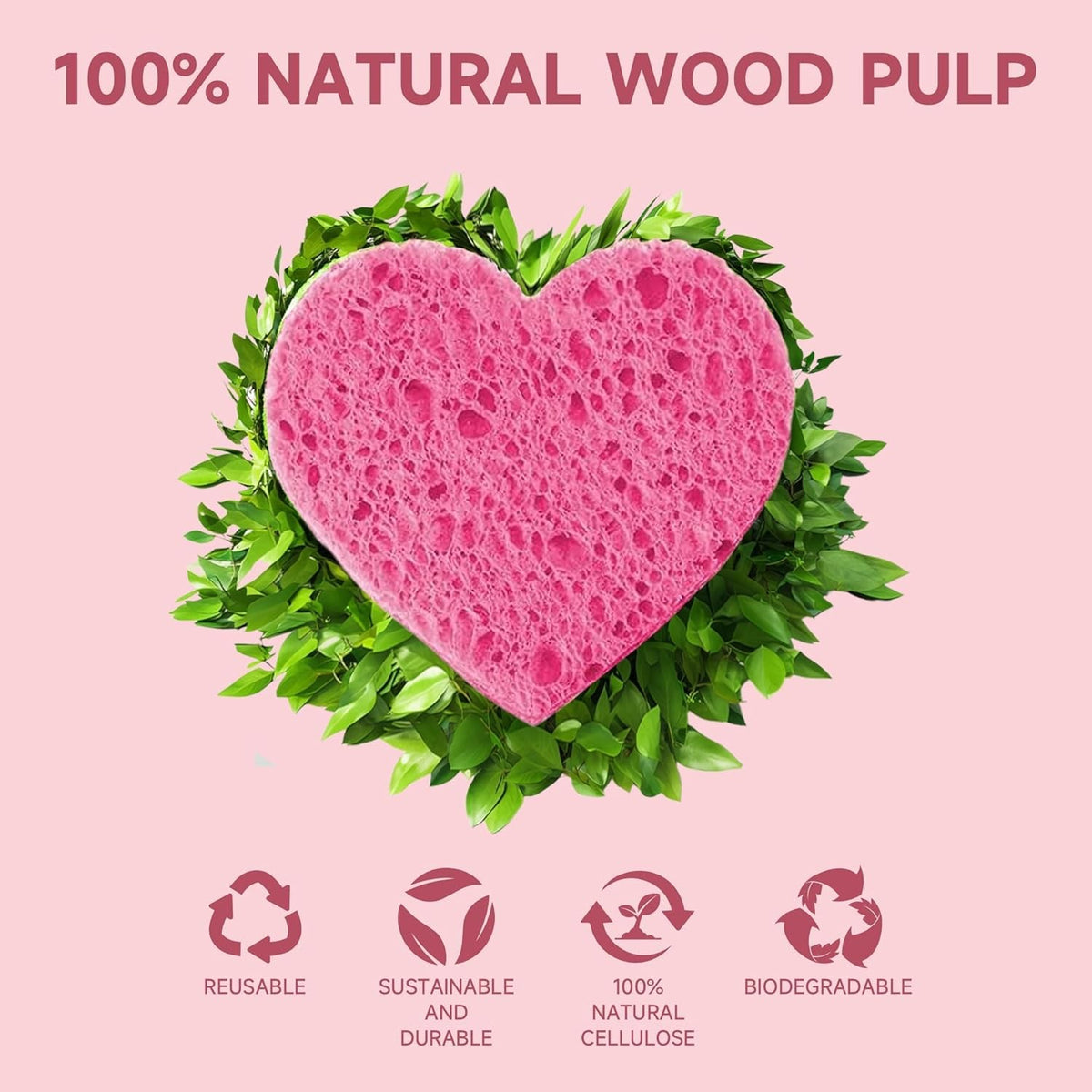 100 Pack Natural Cellulose Facial Sponges for Makeup Removal & Exfoliating