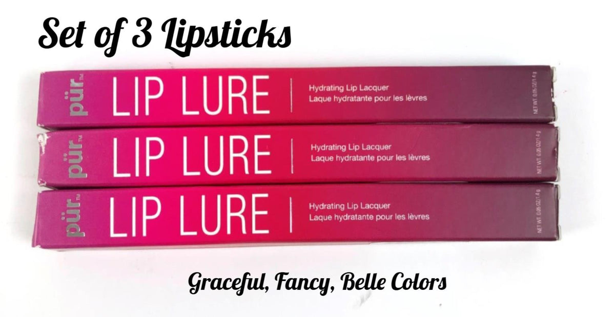 Hydrating Lipstick Set - 3 Colors, Moisturizing Lip Lacquer Lipsticks 0.08 oz