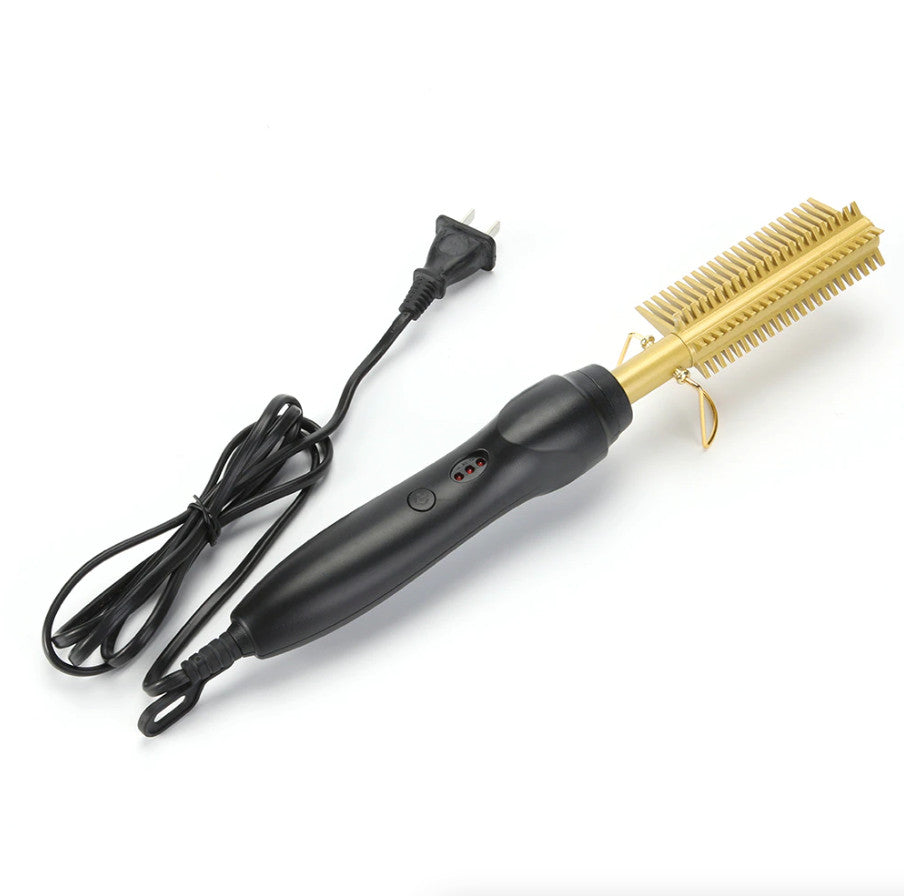 Electric Hot Comb for Hair & Beard Straightening - Ceramic Heated Styling Tool