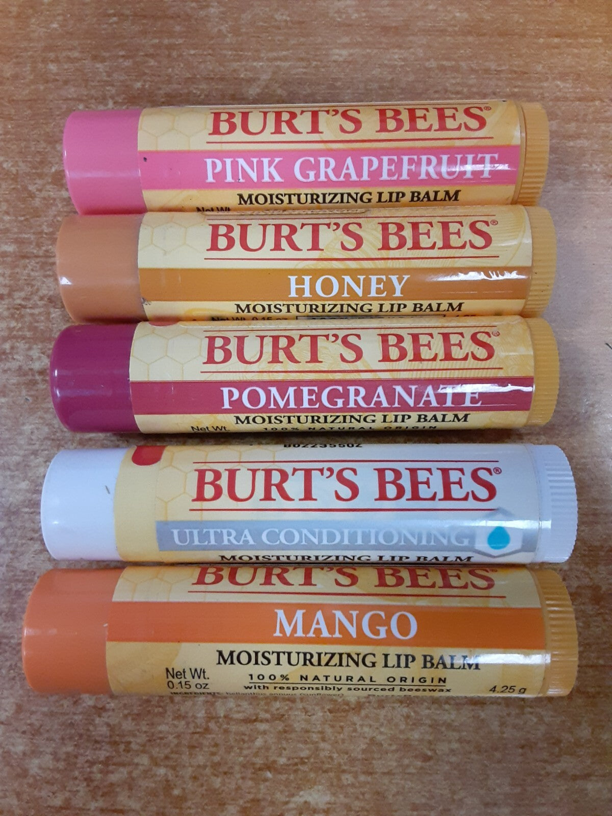 Assorted Burt's Bees Moisturizing Lip Balms - Natural Flavors, Pack Options
