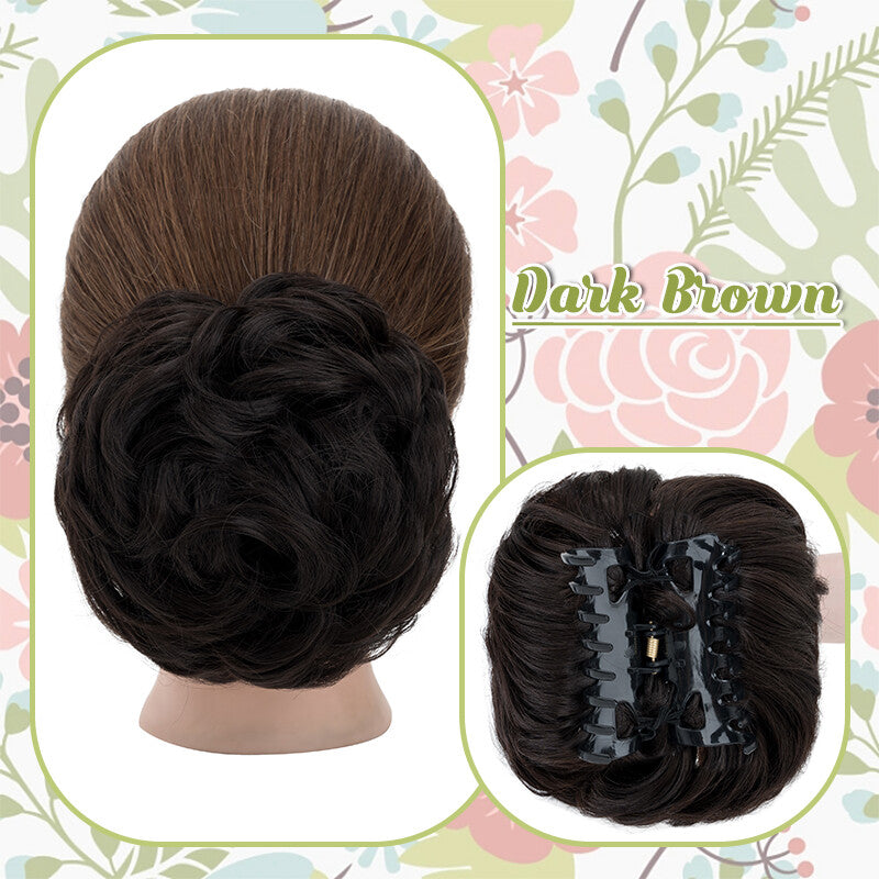 Messy Bun Claw Hair Clip Extensions - Curly Thick Updo Accessory