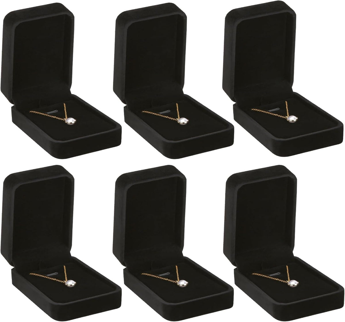 6 Pieces Velvet Jewelry Gift Boxes for Necklace Pendant Ring Earring Storage Set