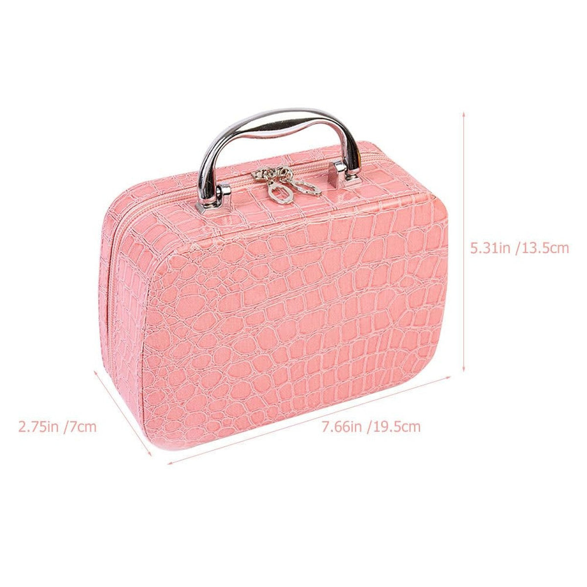Portable Makeup Box with Mirror - Compact Cosmetic Organizer for Travel & Home