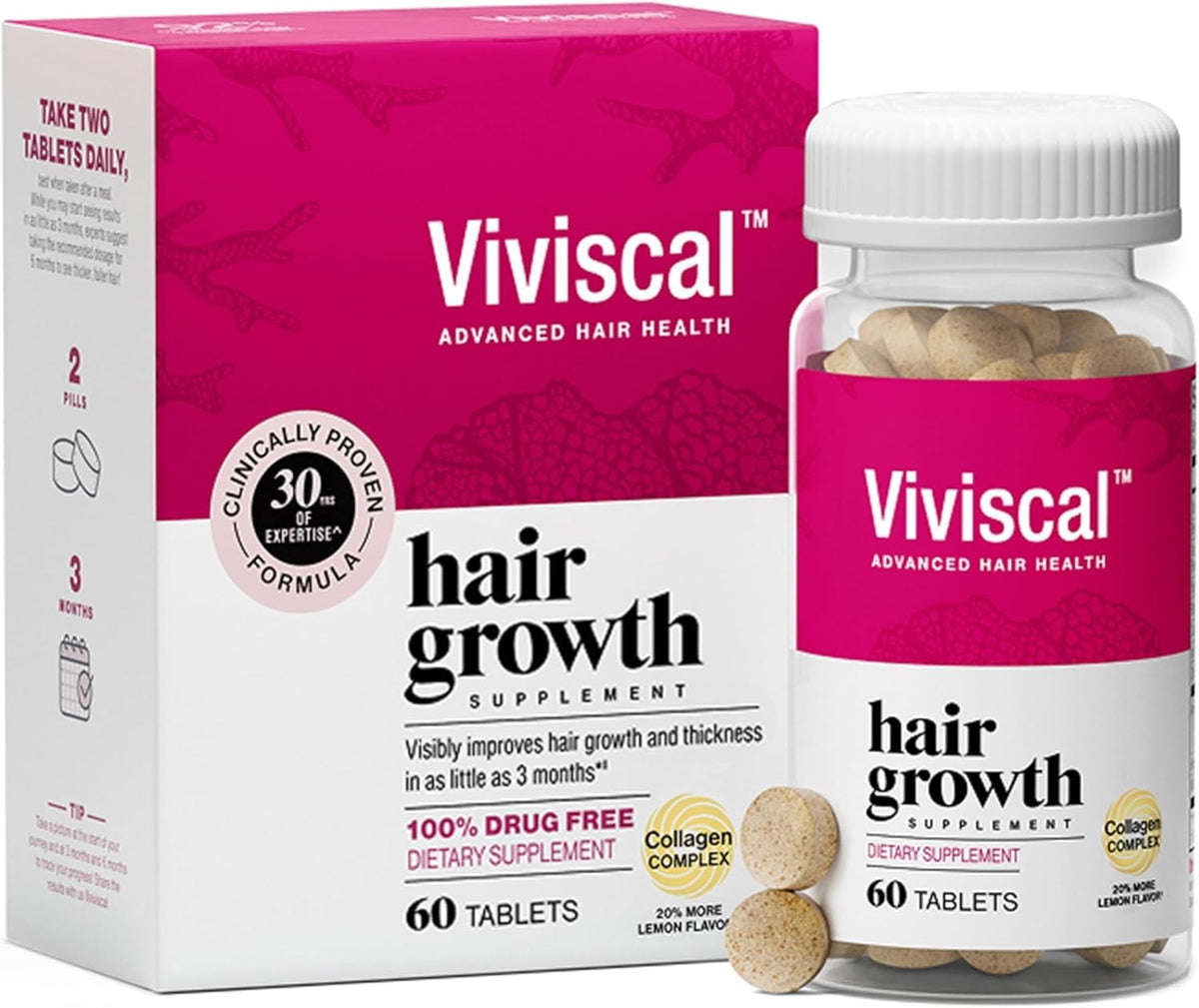 Clinically Backed Hair Growth for Women - 60 Lemon Flavor Tablets,