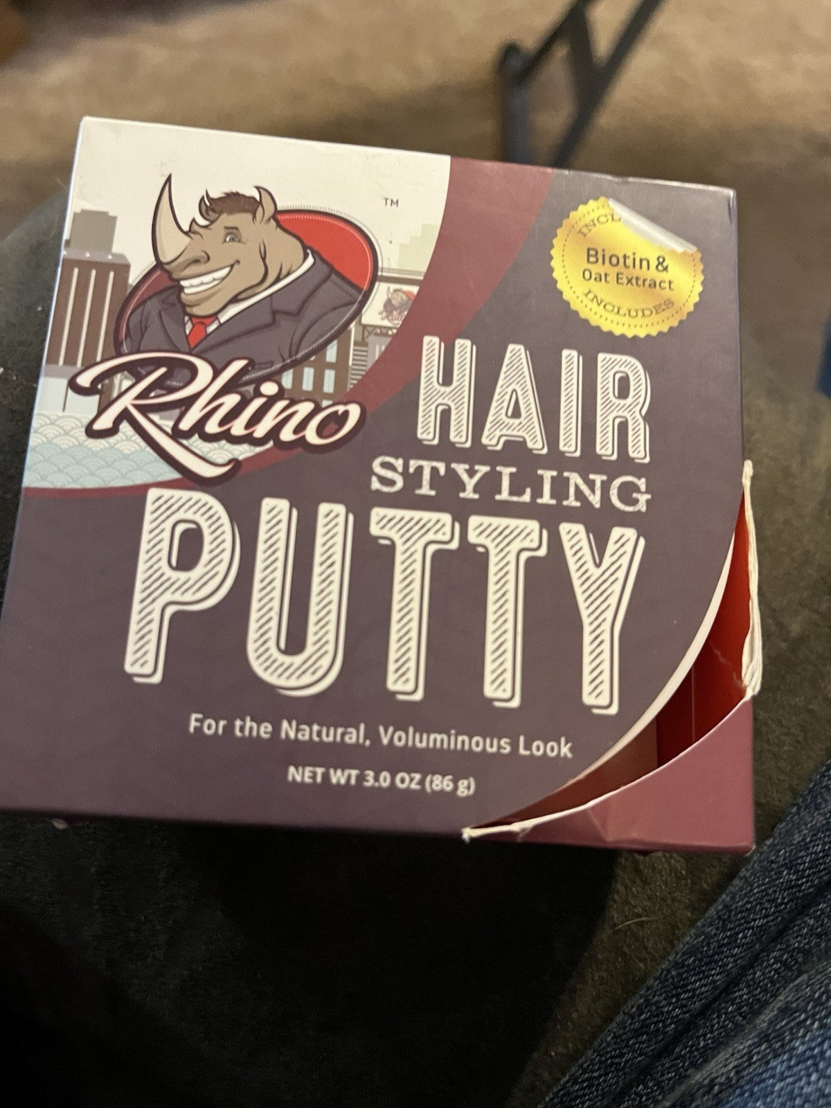 Rhino Hair Styling Putty 3 oz - Strong Hold Hair Wax for Men & Women