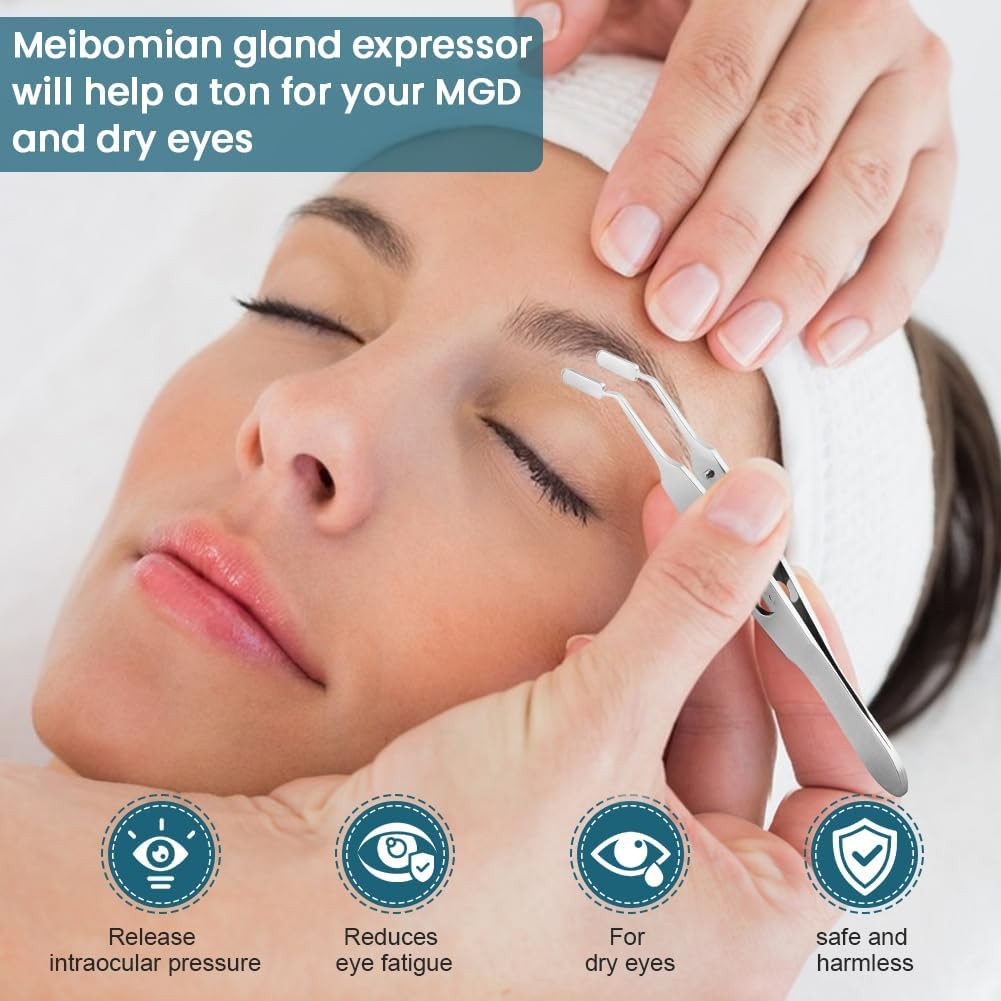 Stainless Steel Eyelid Massage Tool for Dry Eyes & Gland Expression