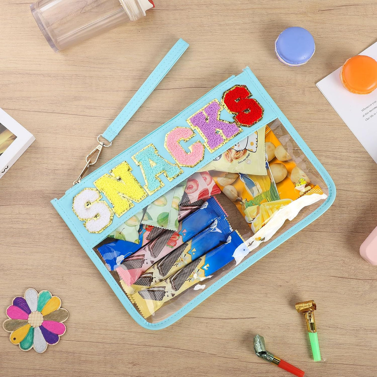 Clear Travel Snack Bag with Zipper Nylon Pouch for Snacks and On-the-Go Use