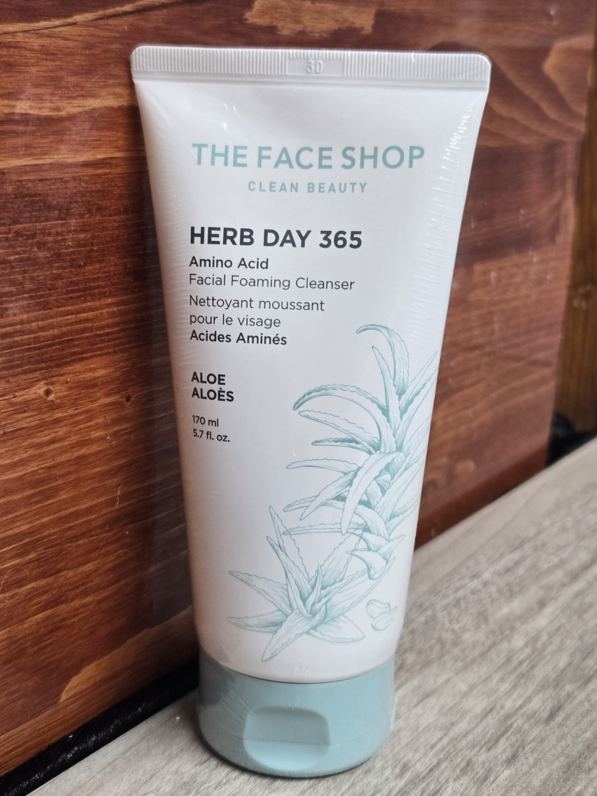Amino Acid Facial Foaming Cleanser 170ml - The Face Shop Herb Day 365 Aloe