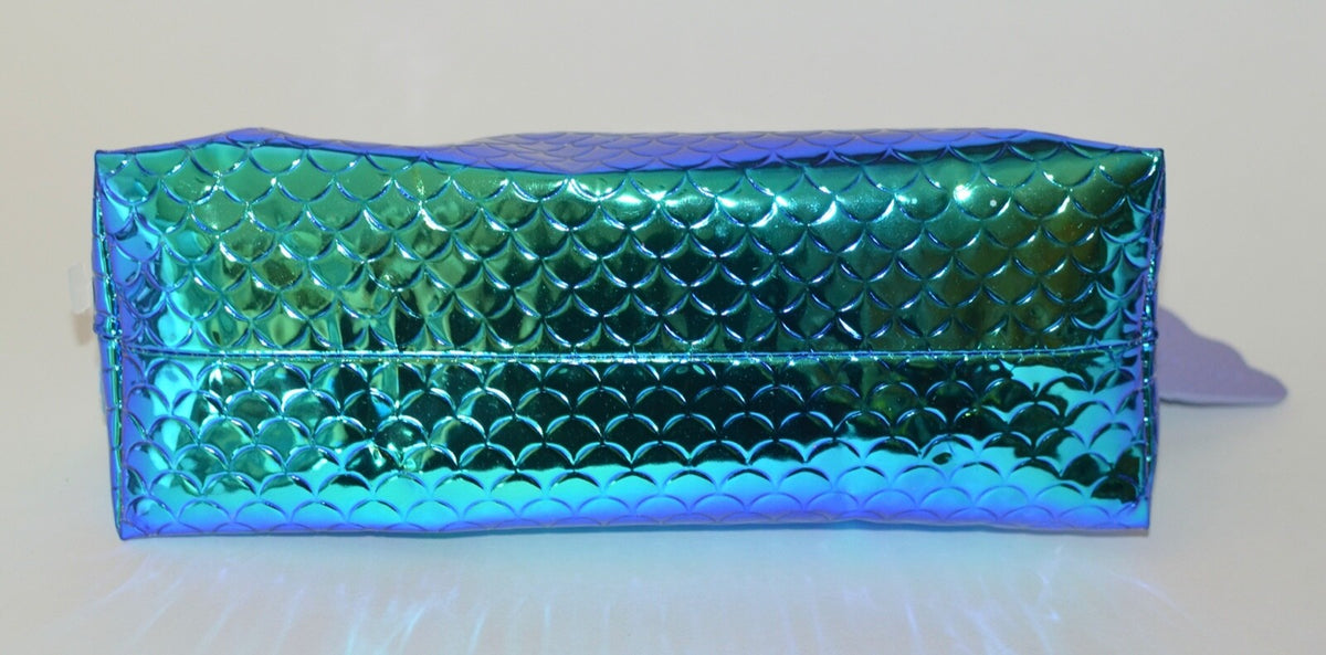 Blue Mermaid Tail Makeup Bag - Cosmetic Clutch & Coin Purse