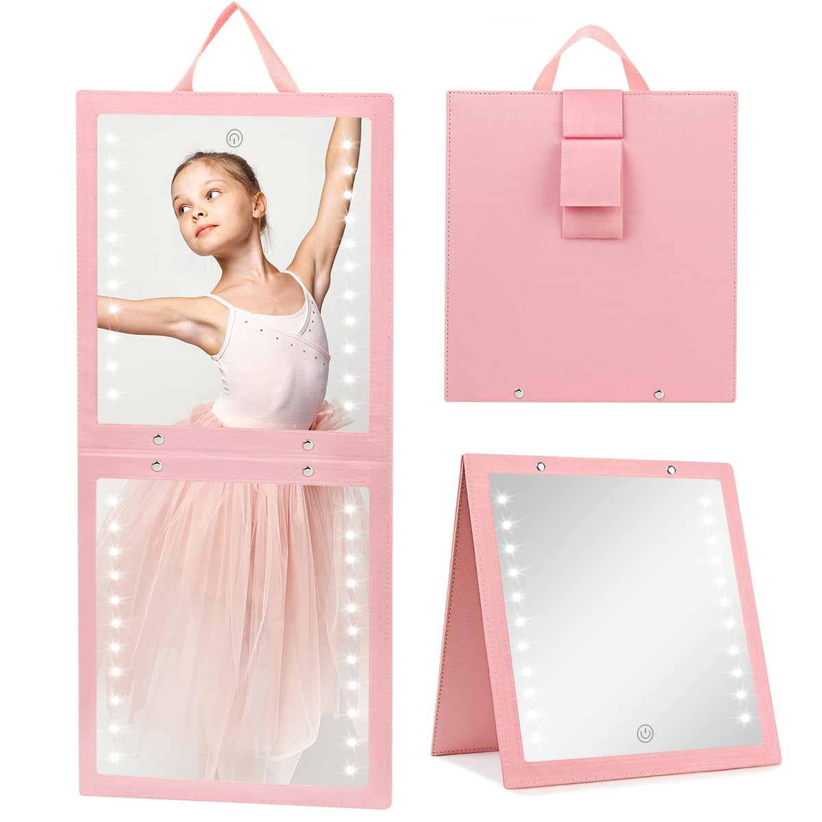 Lighted Full Length Folding Hanging Mirror for Dance & Backstage Use