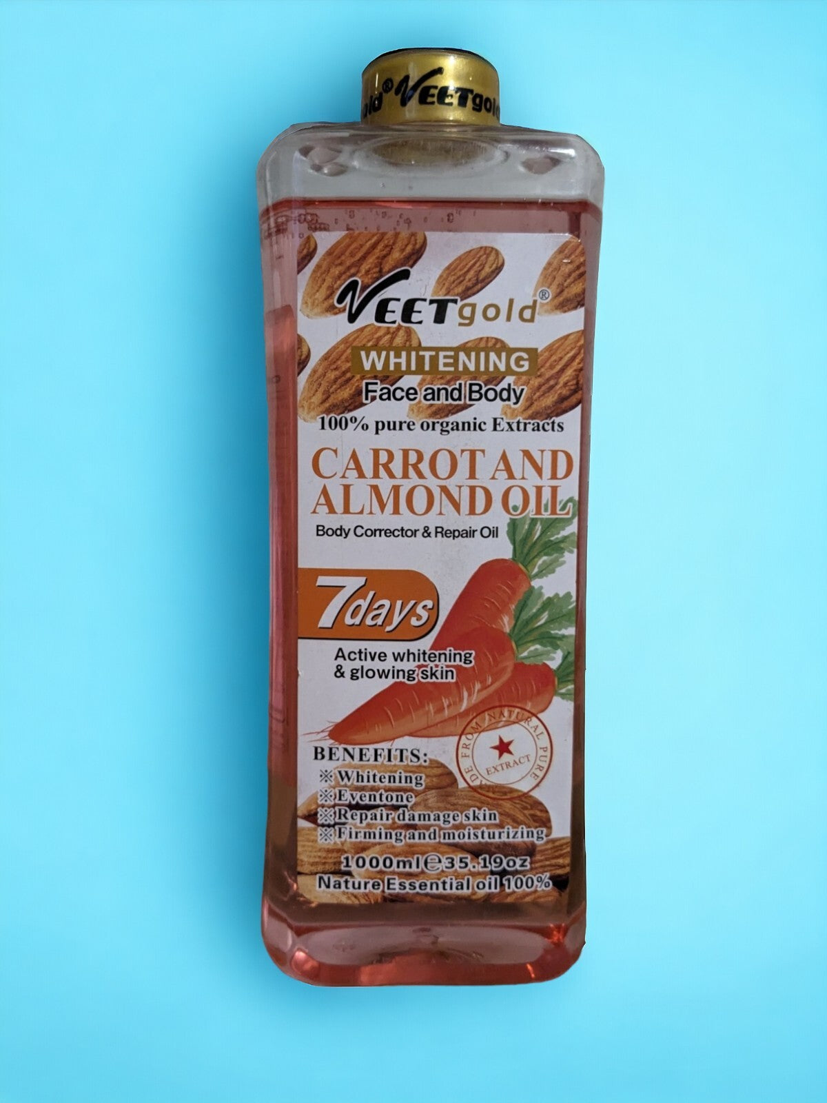 Veet Gold Carrot & Almond Oil Body Corrector & Whitening Oil 1000ml