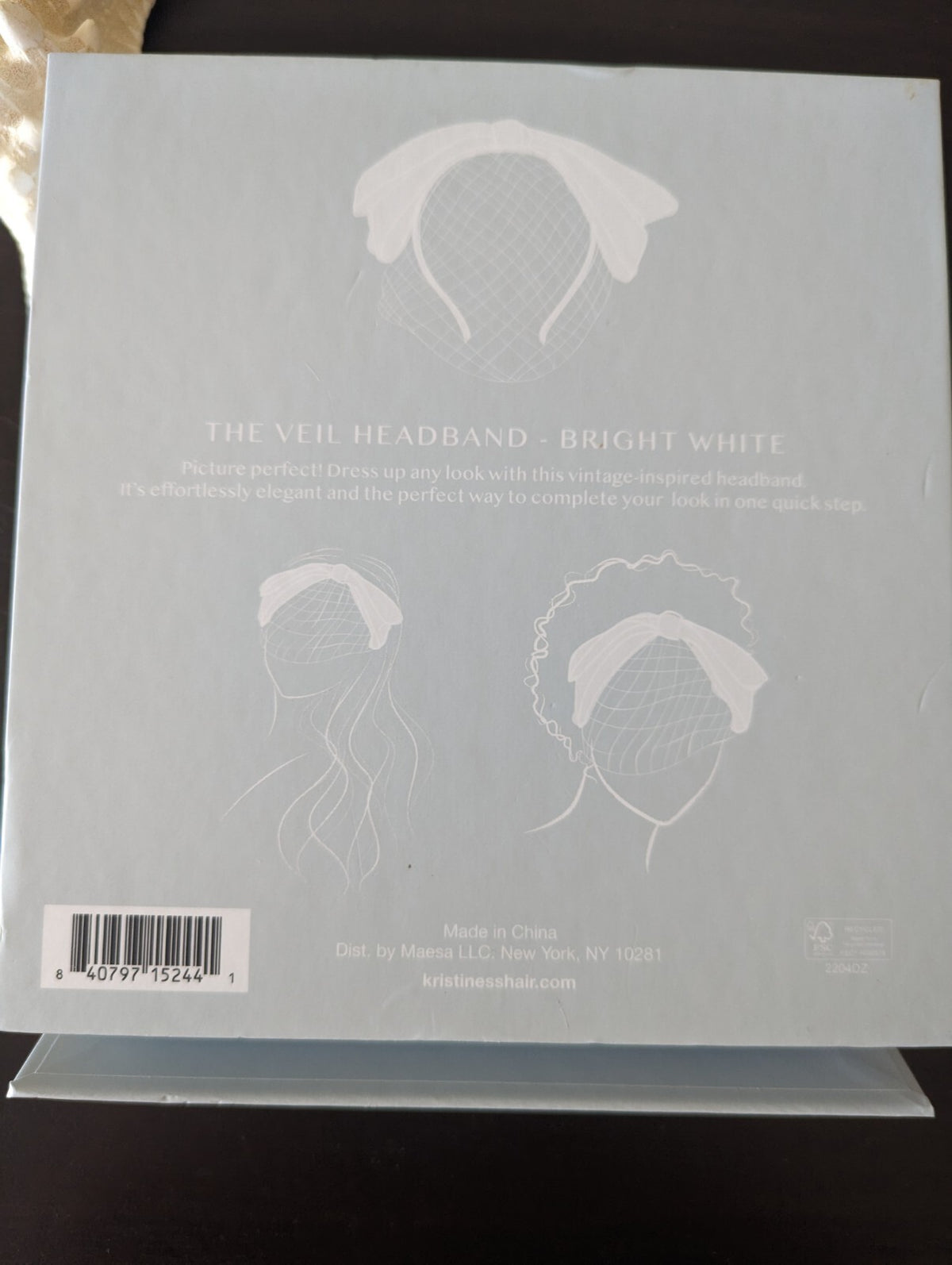 KRISTIN ESS The Veil Headband Bright White NIB
