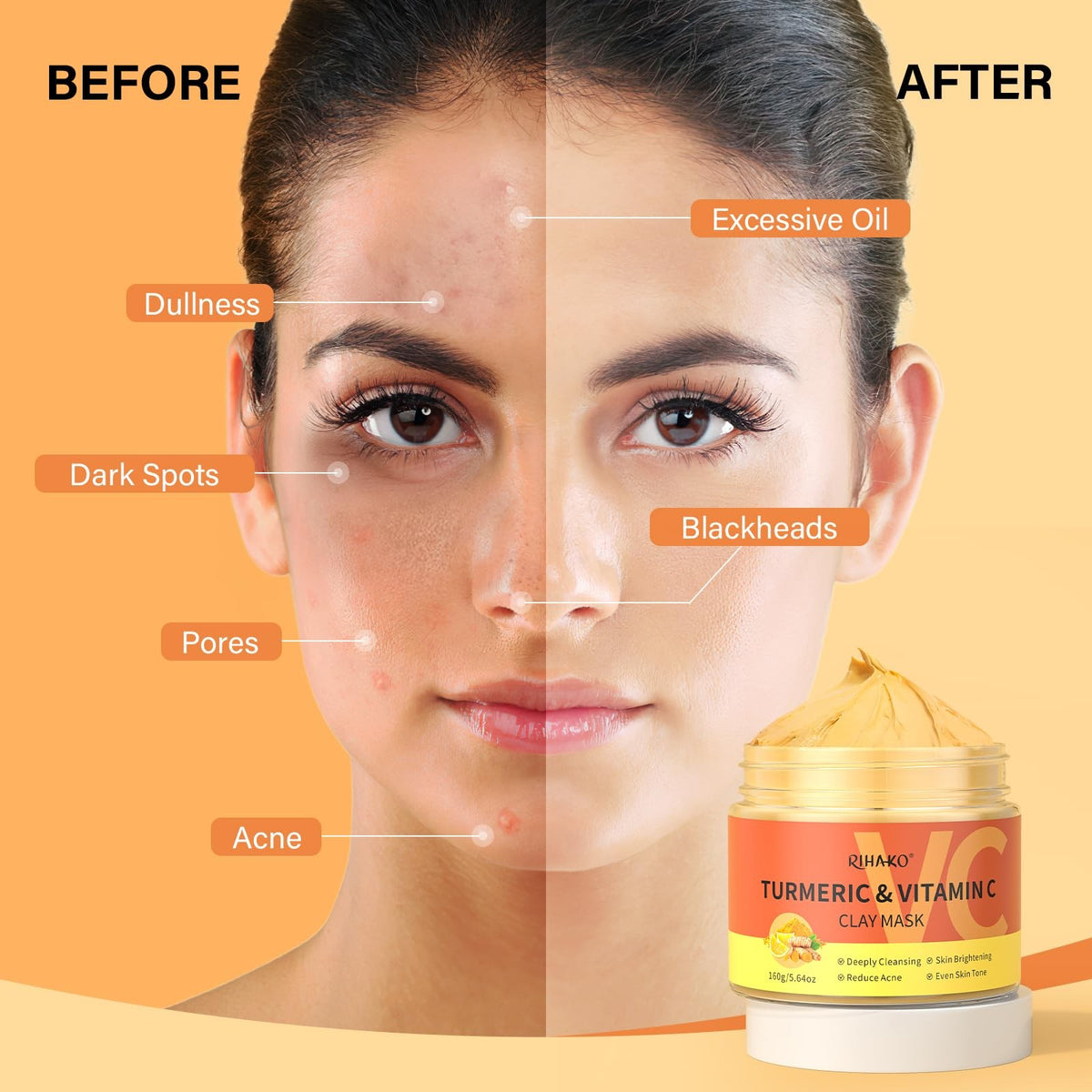 Turmeric Vitamin C Clay Face Mask - 5.63 oz