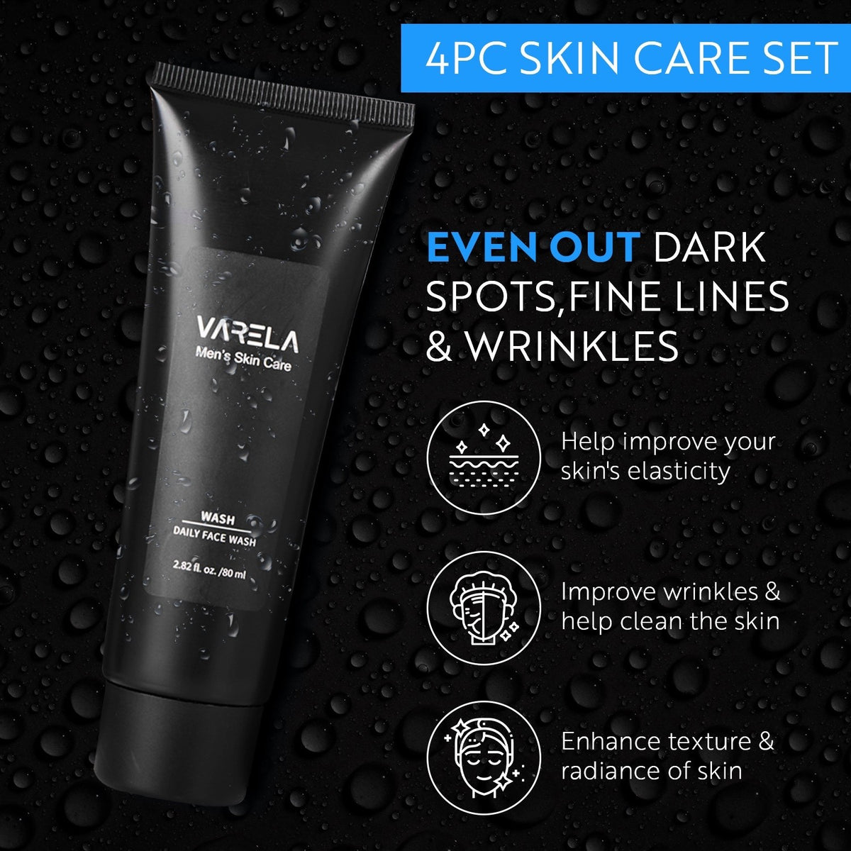 Men's Skin Care Set - Face Wash, Scrub, Day & Night Moisturizers