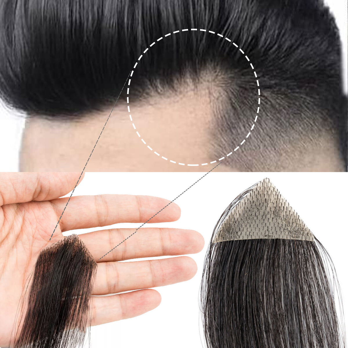 Men's Hair Loss Replacement Patch for Receding Hairline and Bald Spots