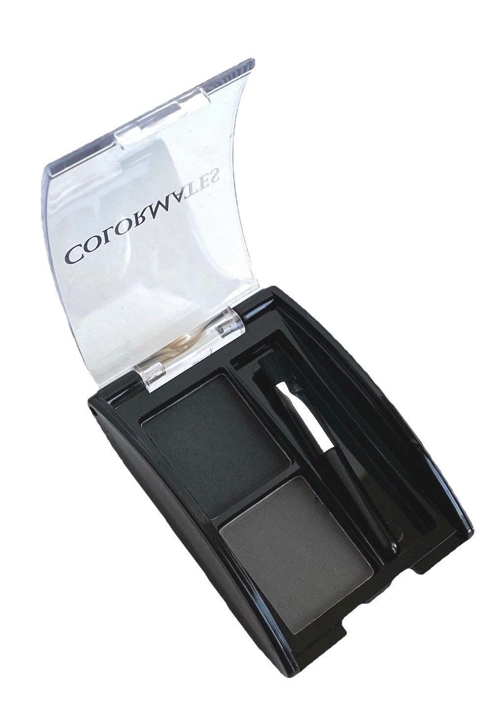 Brow Powder Duo - Grey & Soft Black with Angled Brush for Eyebrow Makeup