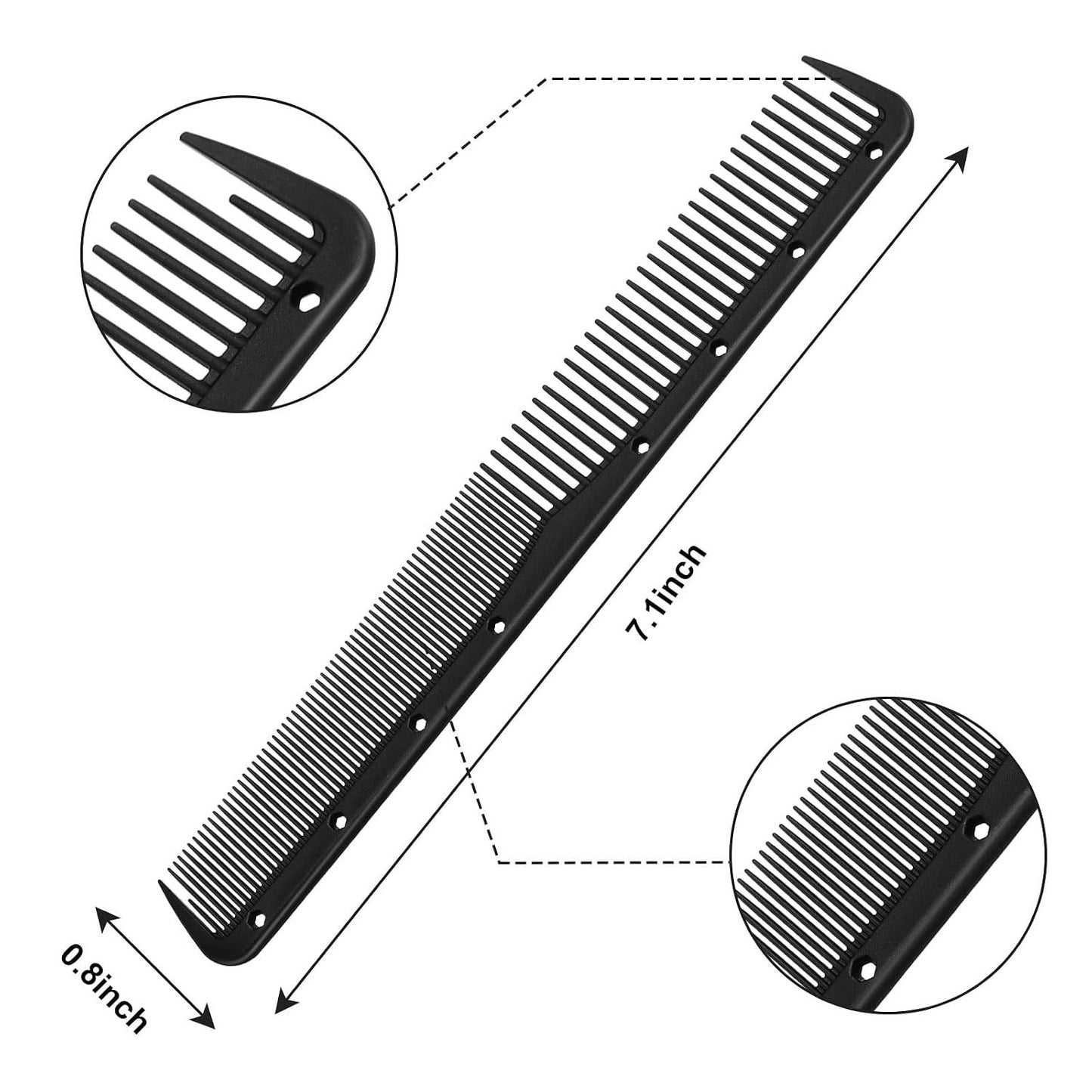 Carbon Cutting Comb Set - 12 Lightweight Salon Hair Styling Tools