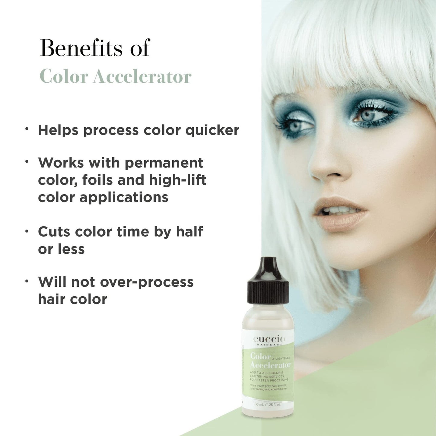Hair Color and Lightener Accelerator by Cuccio 1.25 oz - Faster Processing, Gray Coverage, Long-Lasting Color
