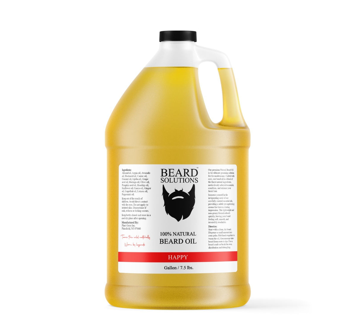 Natural Beard Oil Gallon - Bulk 7.5 lbs Men’s Hair Growth & Nourishing Serum