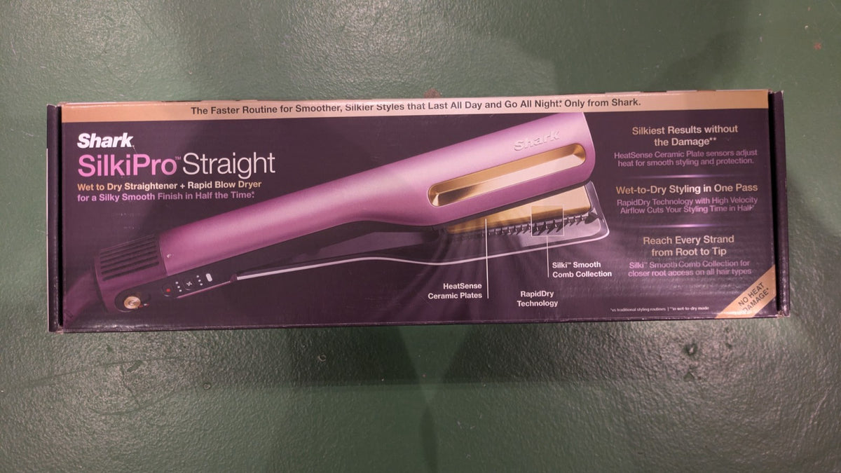 Shark SilkiPro Wet to Dry Straightener with Rapid Blow Dryer Plum Satin