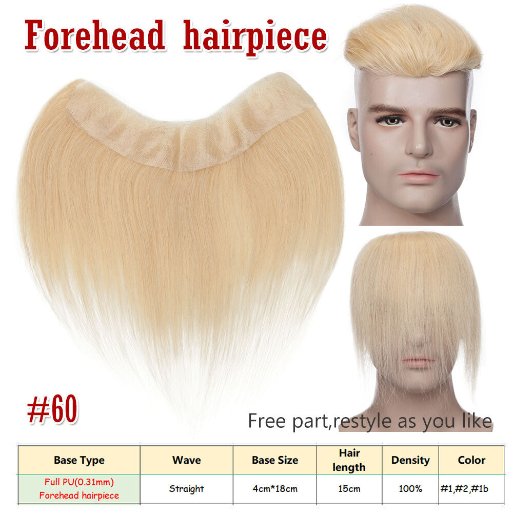 Men's Hair Replacement System Toupee Human Hair Skin V Loop - Natural-Looking Hairpiece