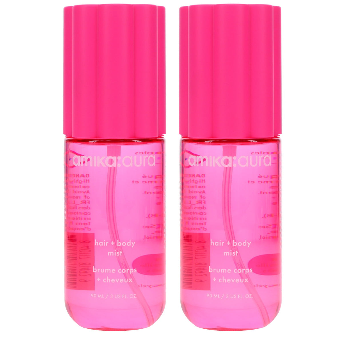 Amika Aura Hair and Body Mist 3 oz Twin Pack - Refreshing Fragrance for Hair & Skin