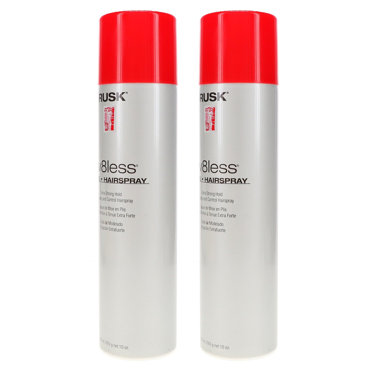 Rusk W8less Plus Extra Strong Hairspray 10 oz - 2 Pack, Long-Lasting Hold