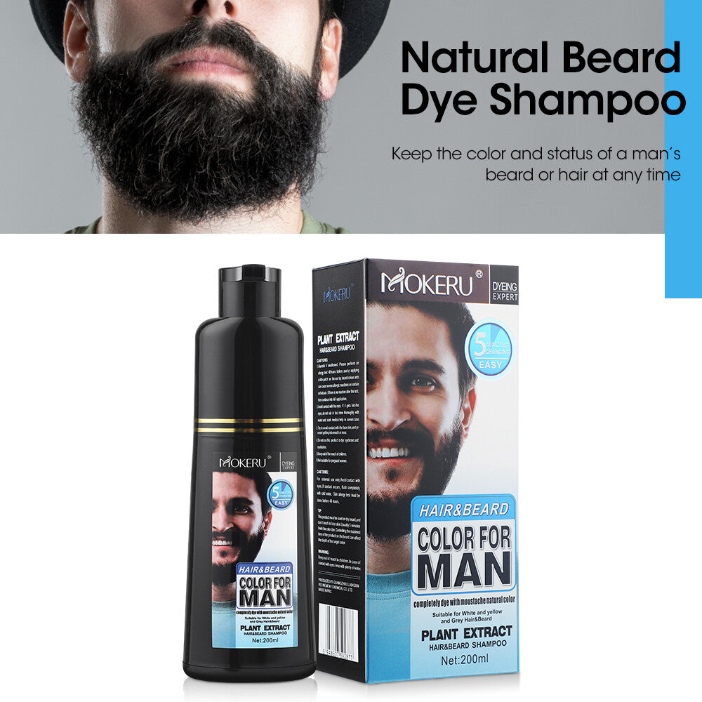 Beard Dye Shampoo Black - 2 Pack, 200ml