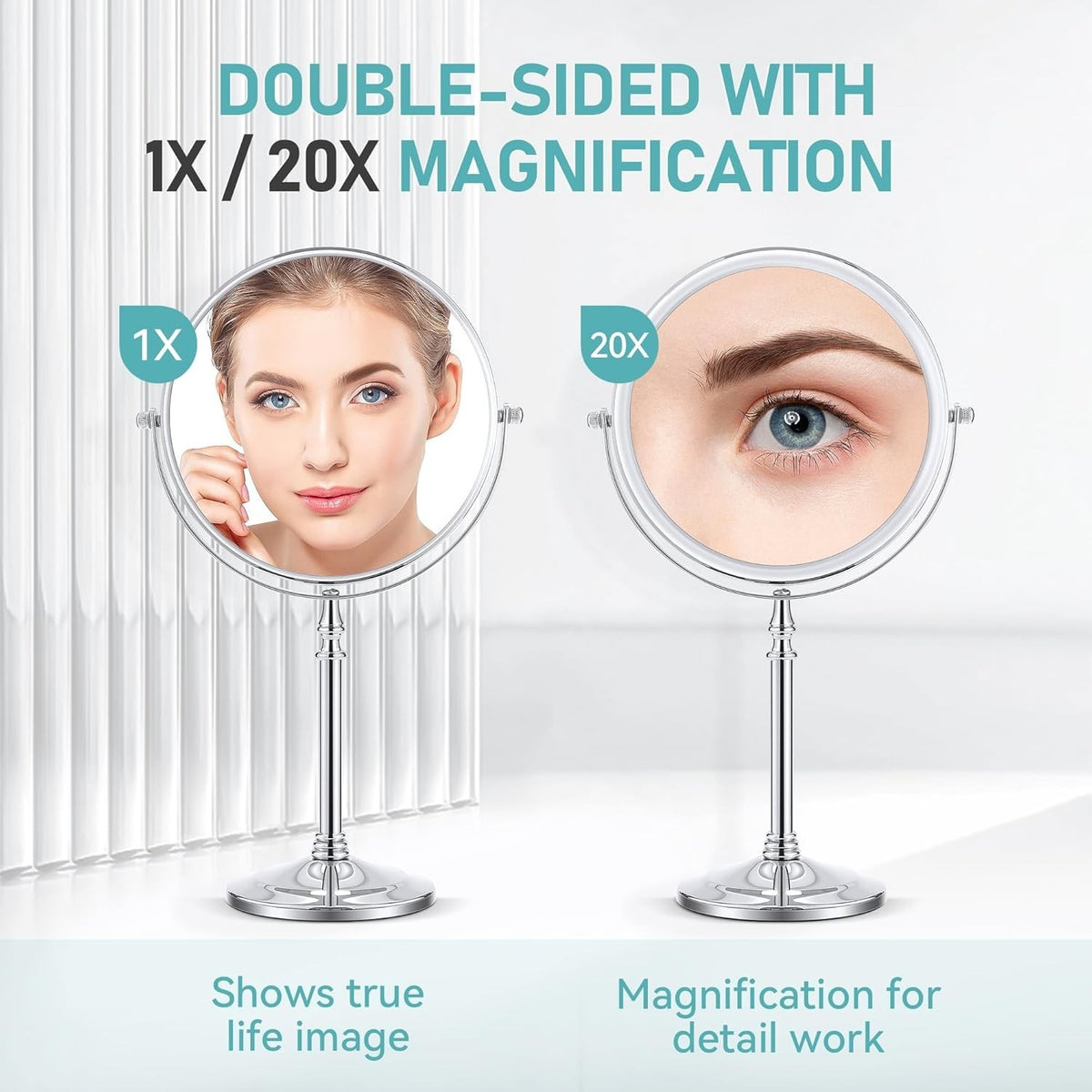 20x Magnifying Mirror with 360° Rotation - Personal Care & Makeup