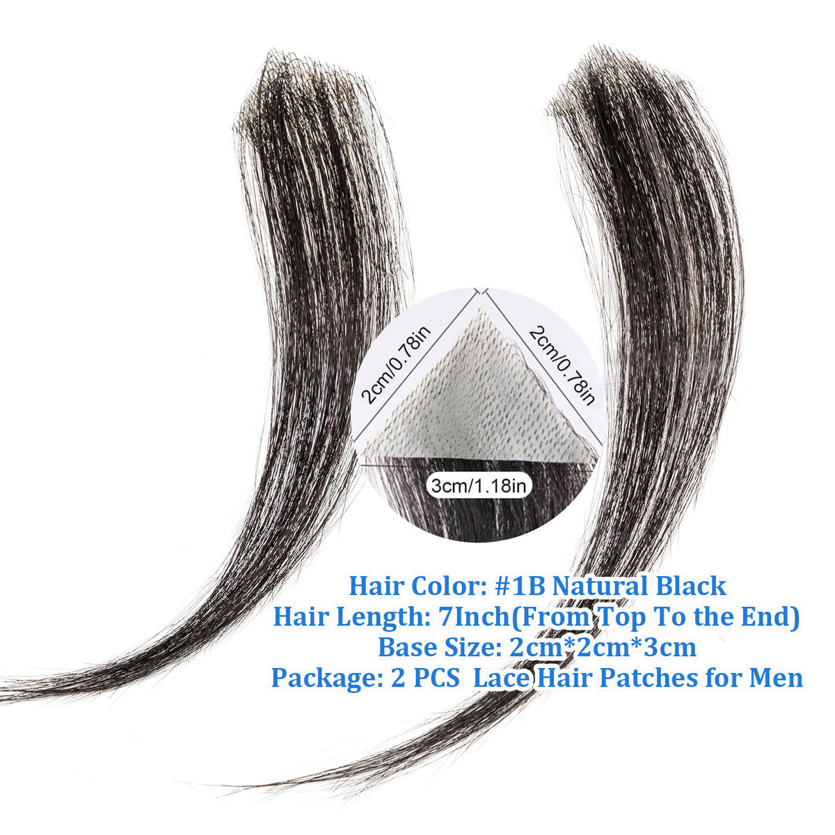 Human Hair Patch Hair Topper Cover-Up for Receding Hairlines and Bald Spots