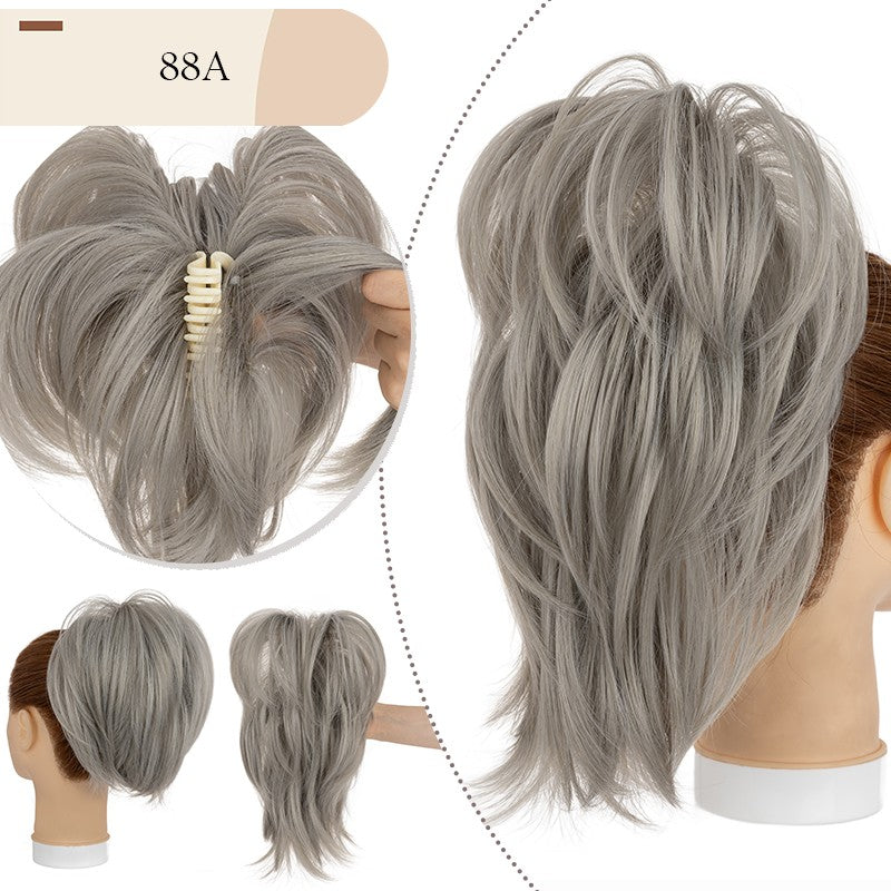 Messy Bun Scrunchie Hair Ponytail Claw Clip Updo Extensions - Thick Ombre Style