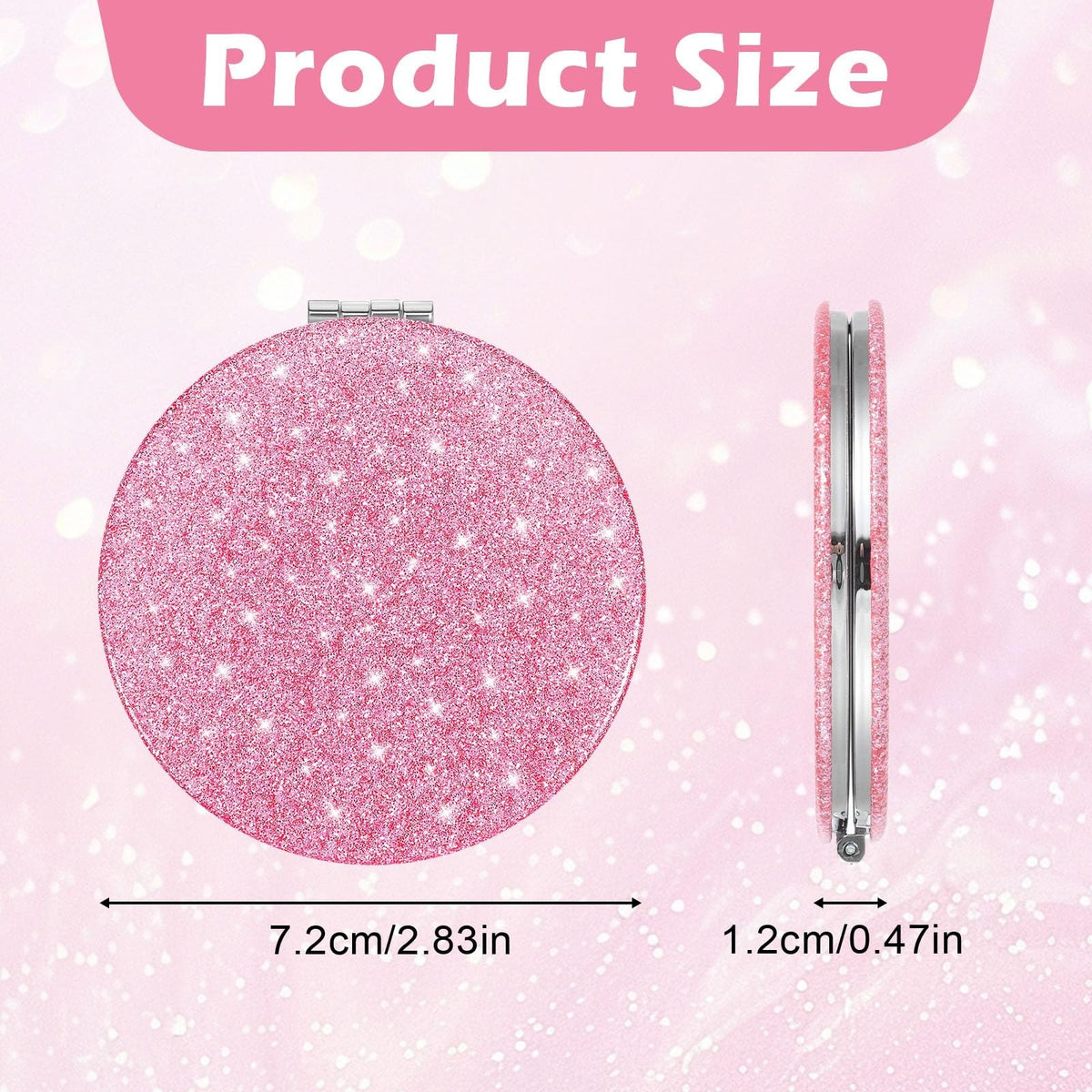 3 Pack Compact Purse Mirrors with 2X Magnification for Women and Girls