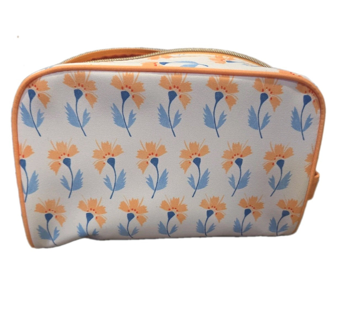 Makeup Cosmetic Bag with Floral Print Zipper Organizer