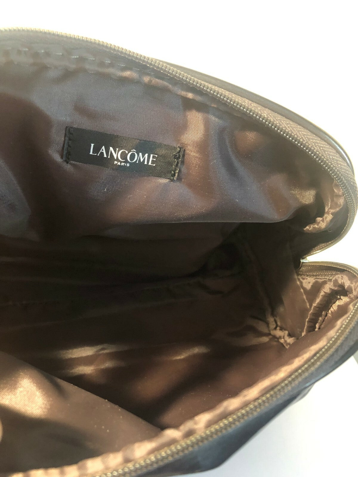 Dark Gray Faux Leather Makeup Bag with Zipper for Cosmetics and Toiletries