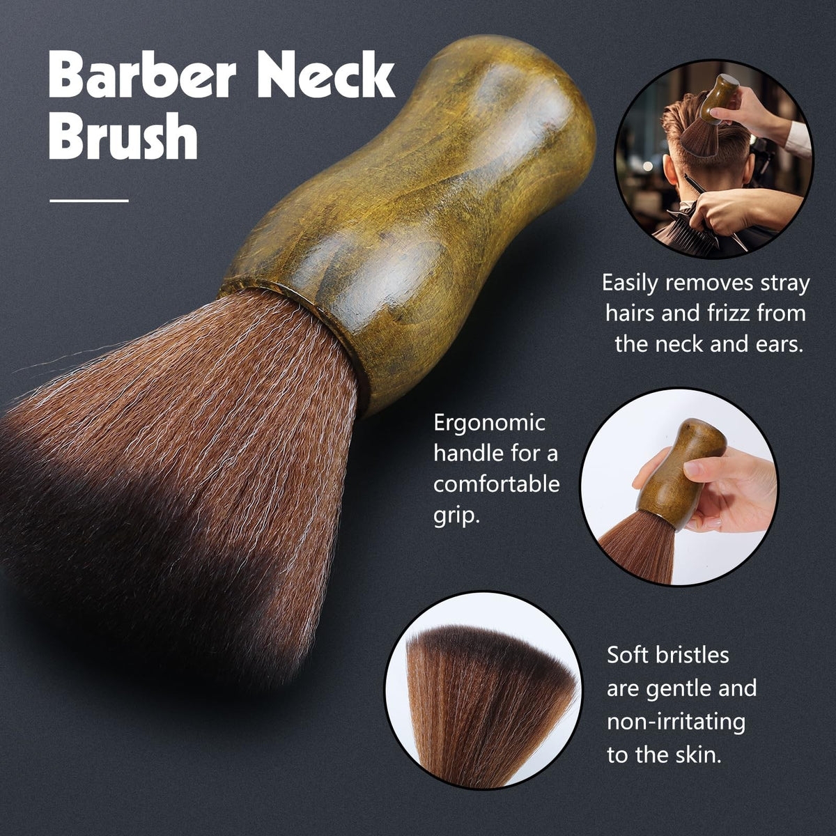 9-Piece Barber Neck Duster Brush Set for Hair & Face Cleaning, Professional Salon & Home Use